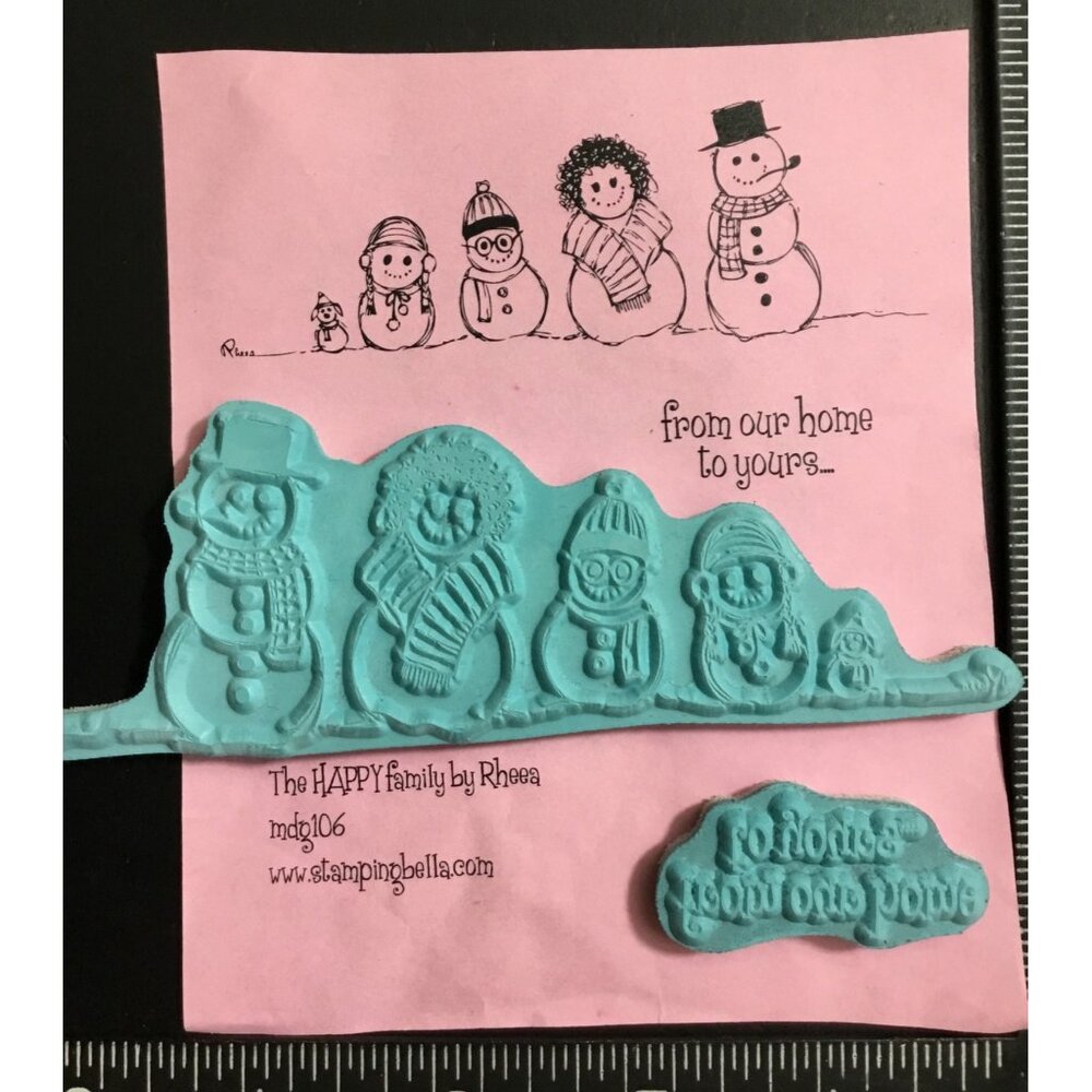Stamping Bella Snowman Rubber Stamp The Happy Family  mdg106